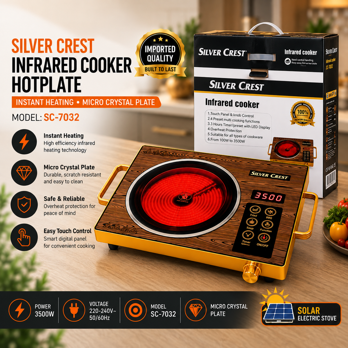 silver crest electric stove 3500W